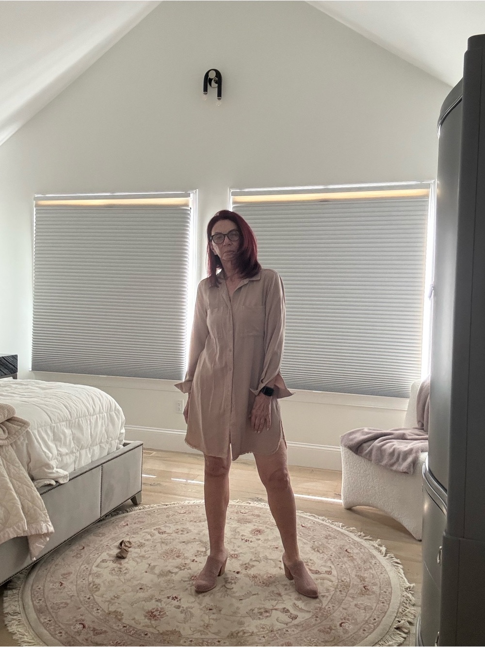 cloth & stone Taupe Shirt Dress